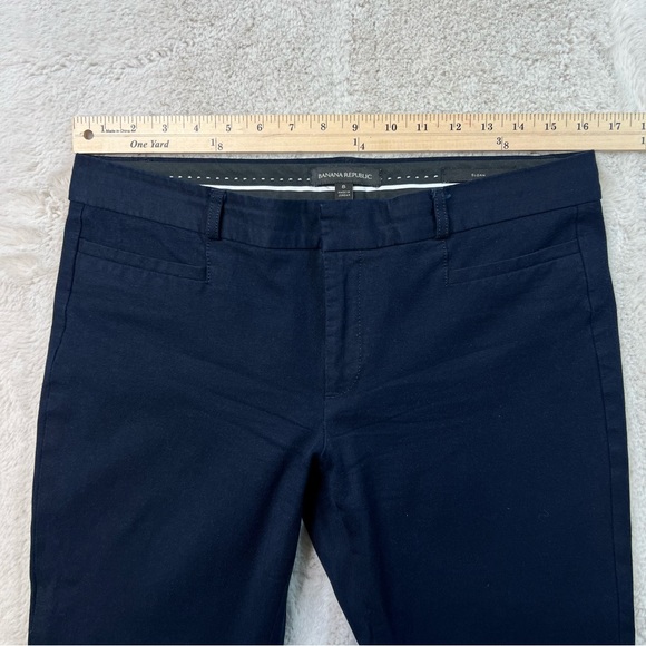 Banana Republic Sloan Pants Womens Size 8 Navy Blue Stretch Office Cropped - Picture 4 of 8